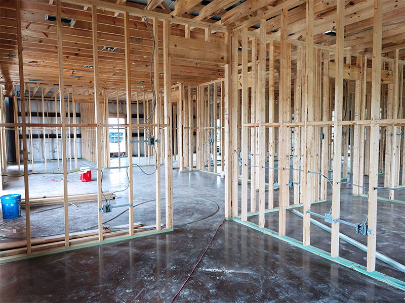 Wooden structure under construction