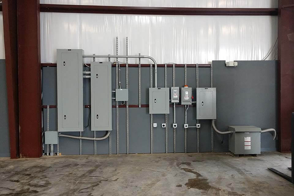 Grey electrical boxes